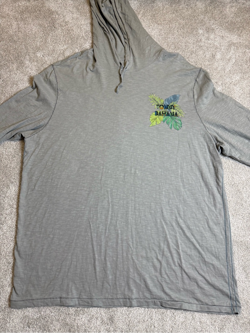 Tommy Bahama Men's 2XL Gray Pullover Hoodie Toucan Graphic Tropical Cotton